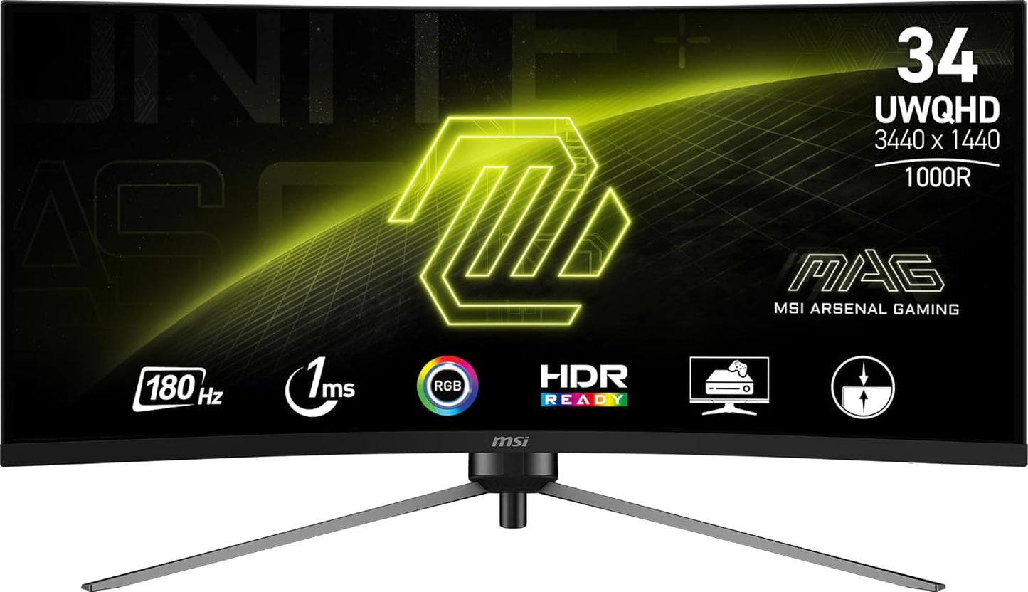 MSI MAG345CQR 34 180Hz Ultrawide Monitor - Crisp 1440p Gaming