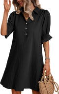 FENSACE Womens Casual Shirt Dress Ruffle Sleeve Button Down Shift 49%