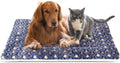 Dog Bed Crate Pad Star Print Reversible Fleece Mat - Cozy Fit