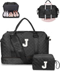 Initial Duffle Bag with Shoe Compartment - Personalized Weekender J