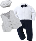 Baby Boy Tuxedo Romper Set (0-24 Months) - Dressy One-Piece
