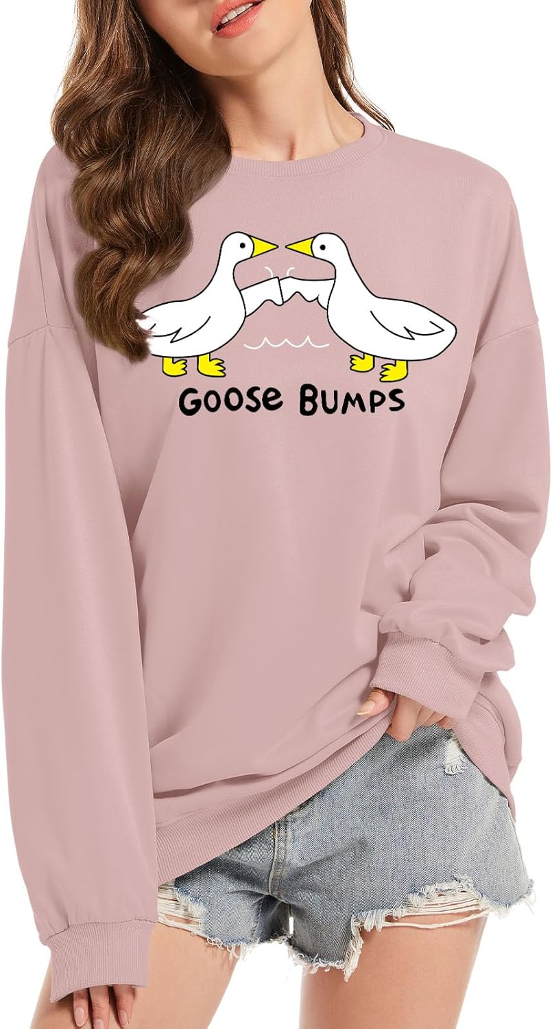 KIEKIECOO Cute Duck Crewneck for Women