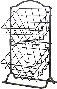Gourmet Basics 2 Tier Hanging Basket for Space-Saving Storage