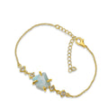 Raw Larimar Chain Bracelet Birthstone Gift for Her - Natural Stone