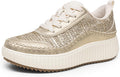 Chunky City Tweed Platform Fashion Sneaker - Comfortable Everyday look