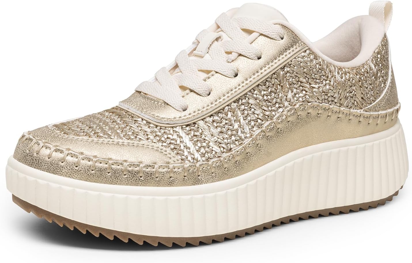 DREAM PAIRS Women Chunky City Tweed Platform Fashion Sneakers