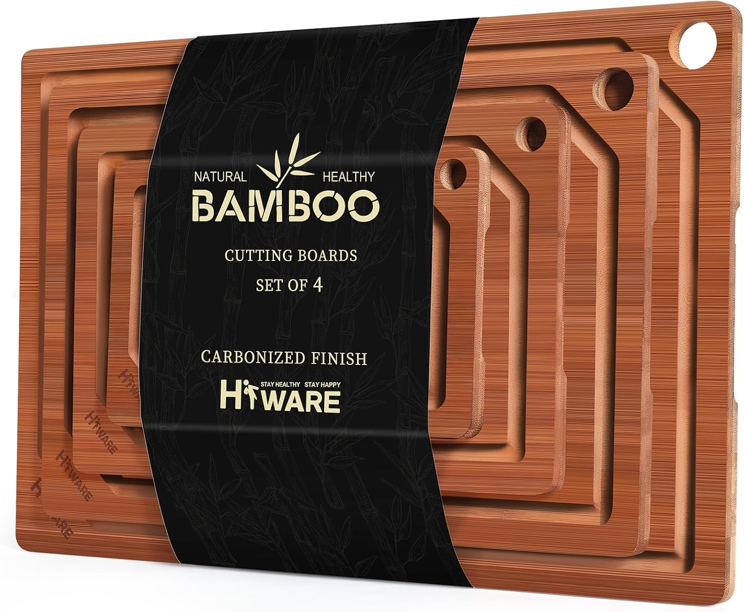 Extra Large Bamboo Cutting Boards Set for Kitchen Meal Prep