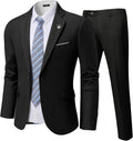 Men's 2 Piece Slim Fit Suit One Button Jacket with Tie