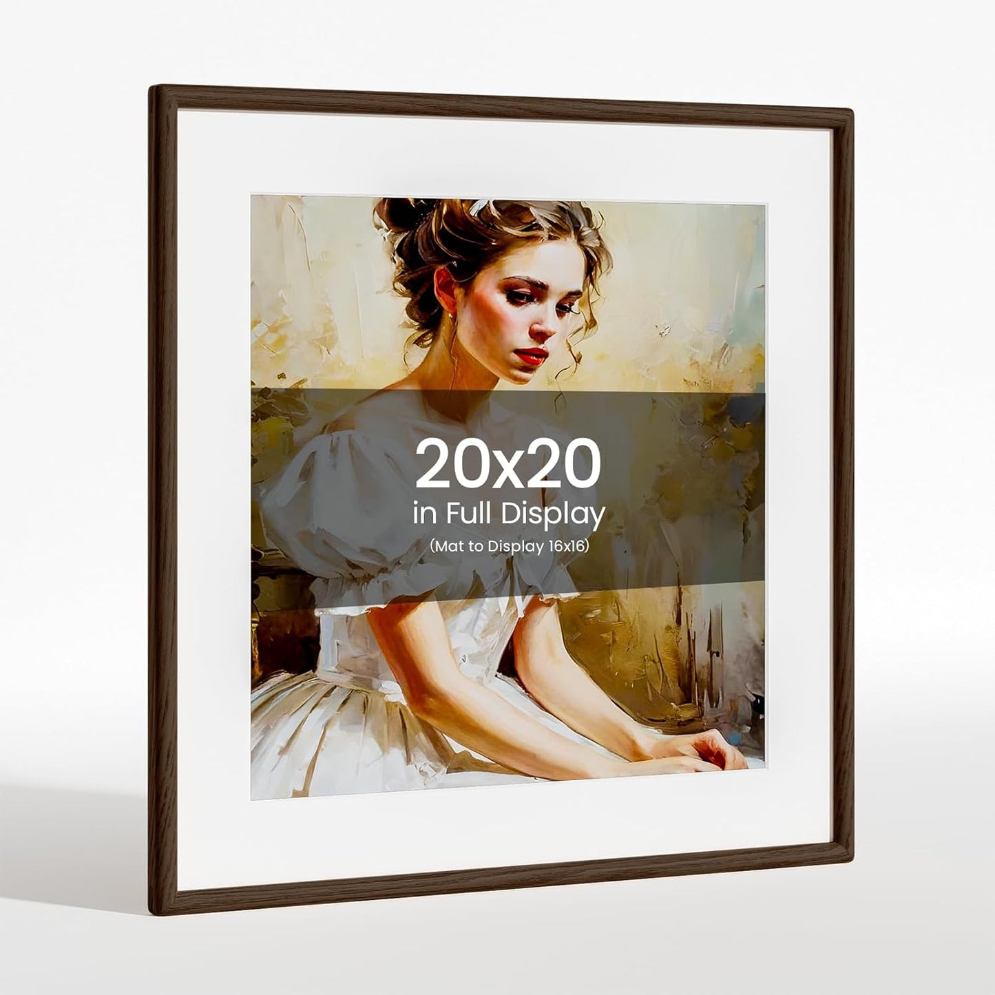 20x20 Picture Frame Natural Oak Wood for Photos and Certificates