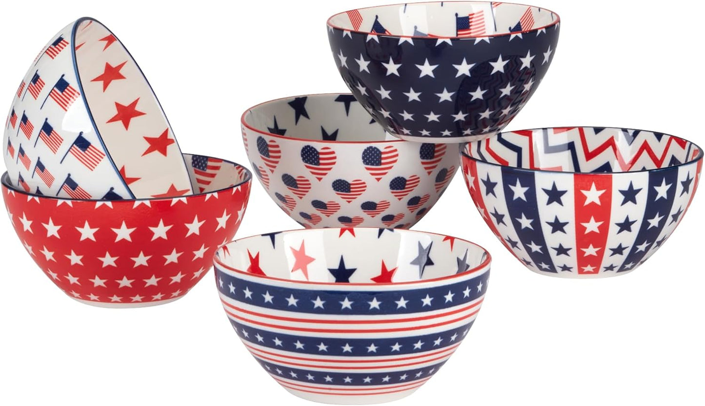Certified International Patriotic Bowls Set of 6 for Celebrations