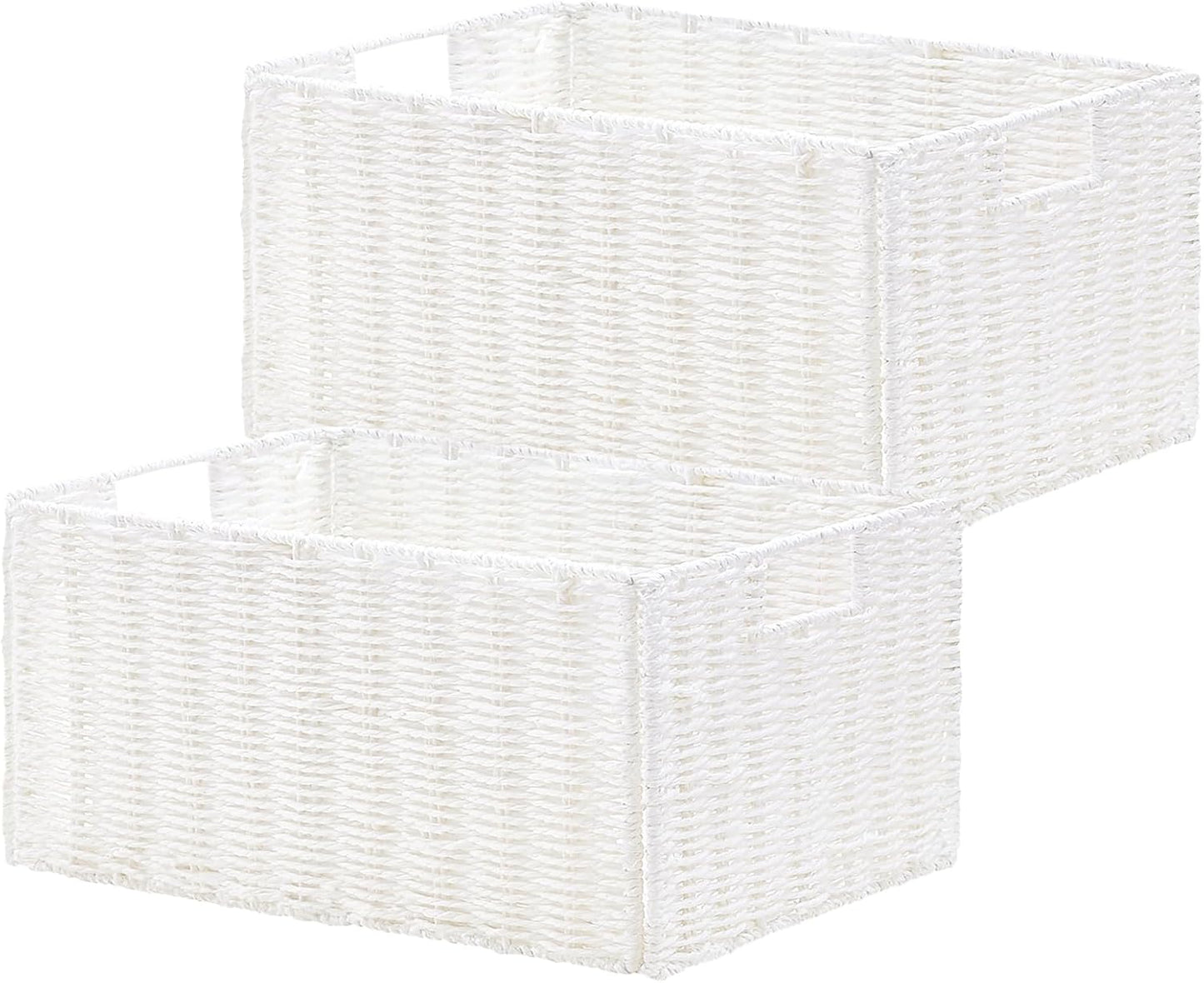 Vagusicc Wicker Storage Basket Set of 2 for Organizing Needs