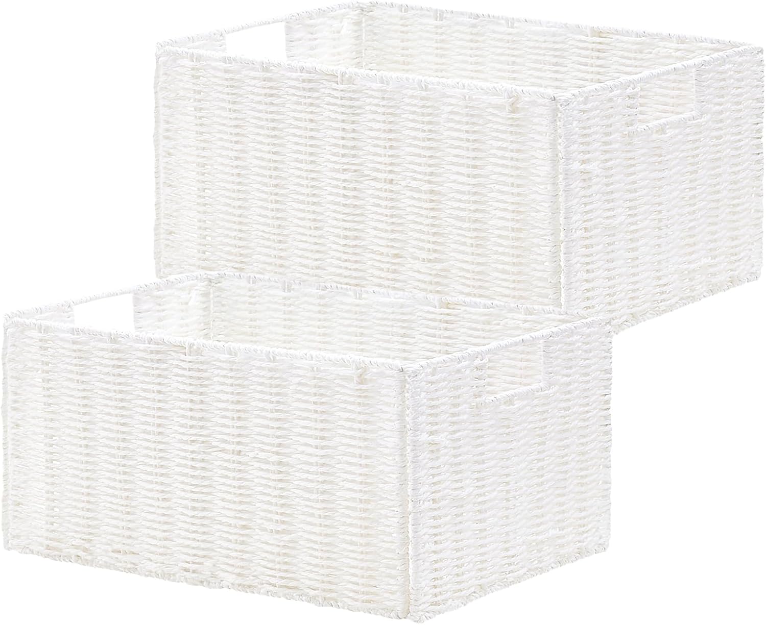 Vagusicc Wicker Storage Basket Set of 2 for Organizing Needs