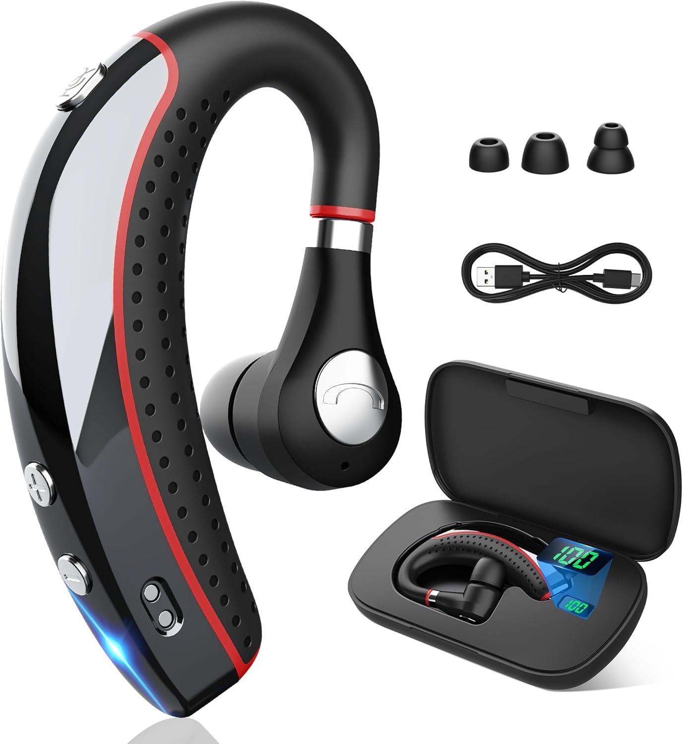 Bluetooth Headset V5.3 with 72H Talk Time for Office & Trucker