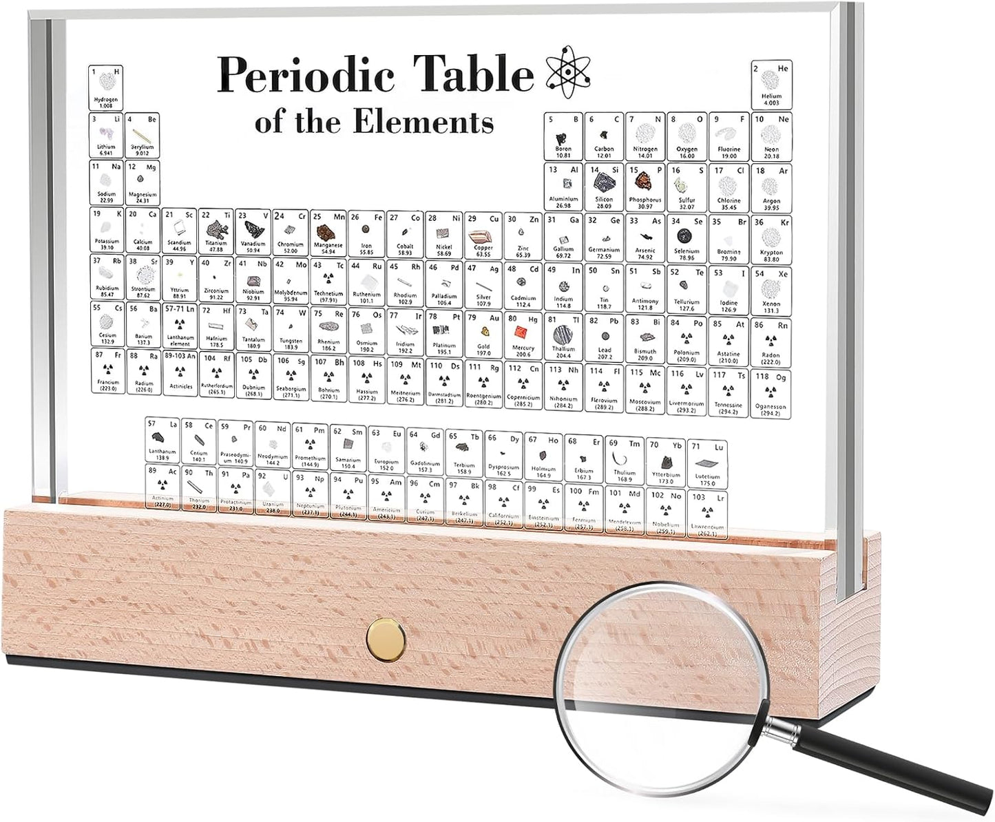 Dissyou Acrylic Periodic Table of Elements with LED Lamp Base
