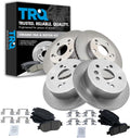TRQ Front and Rear Brake Pad & Rotor Kit Compatible with 2002-2006