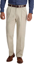 Men's Iron Free Premium Khaki Classic Fit Pleated Casual Pant