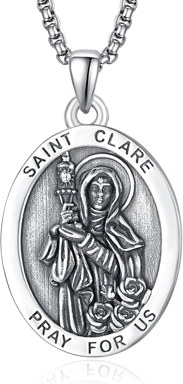 925 Sterling Silver Patron Saint Medals Necklace for Protection