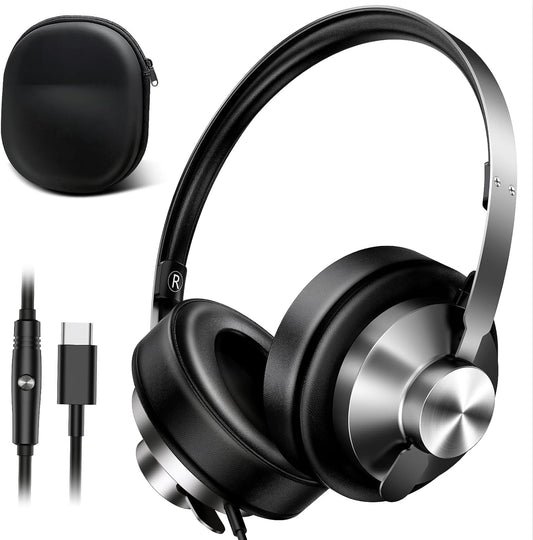 USB C Headphones Wired with Memory Foam for Ultimate Comfort