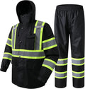 Hi-Vis Reflective Safety Rain Jacket and Pants for All Weather