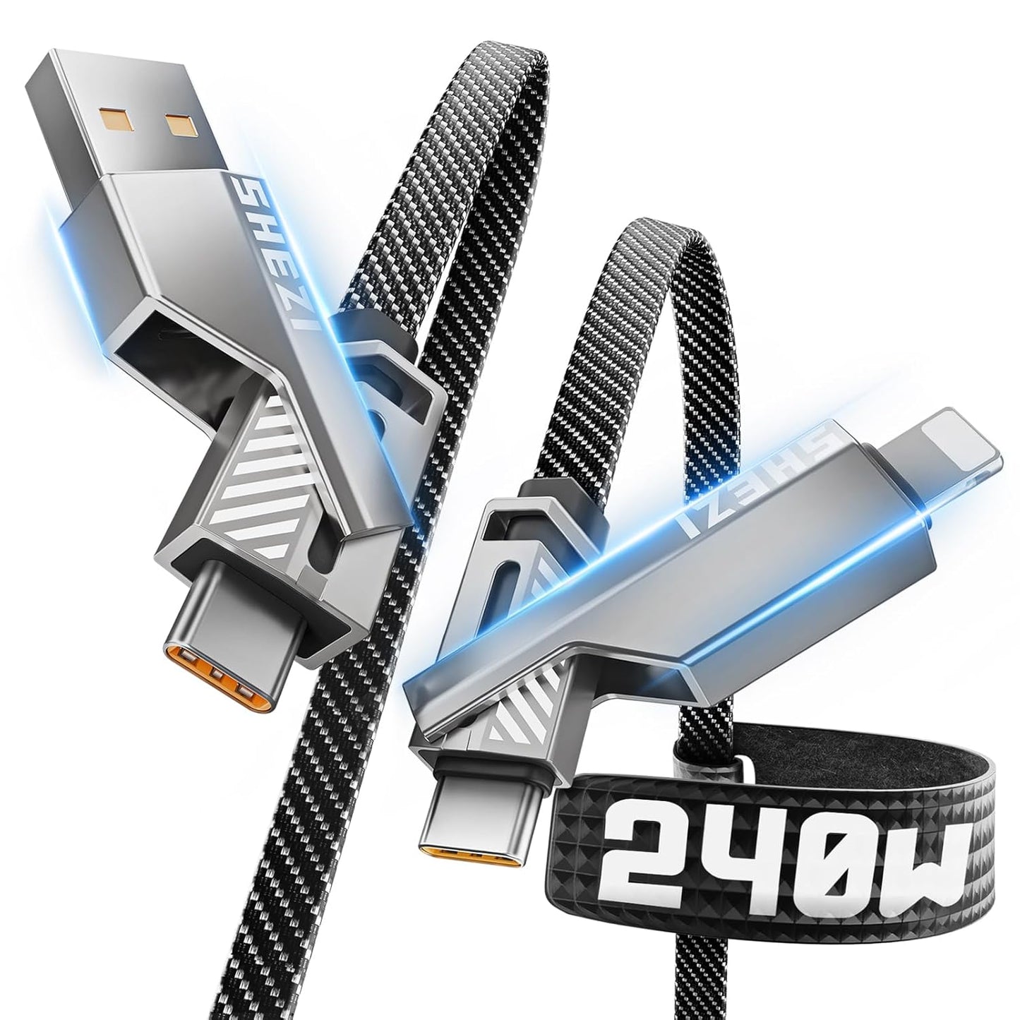 Fast Charge 4-in-1 USB C Cable 240W 5FT Lightning - Vexipia