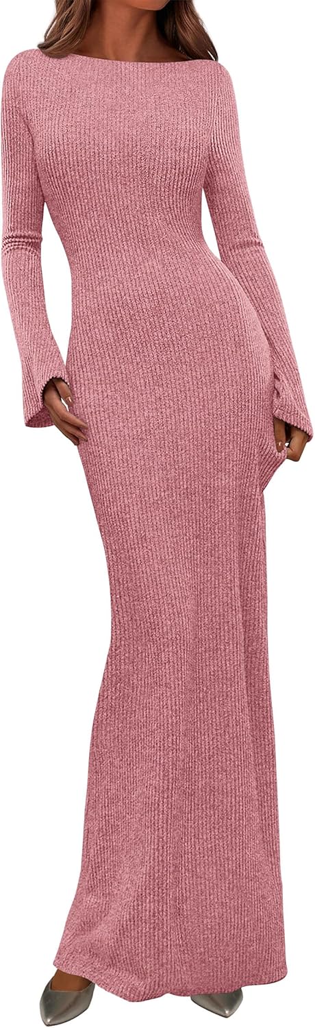 PRETTYGARDEN Women's Fall Fashion Long Sleeve Maxi Dress