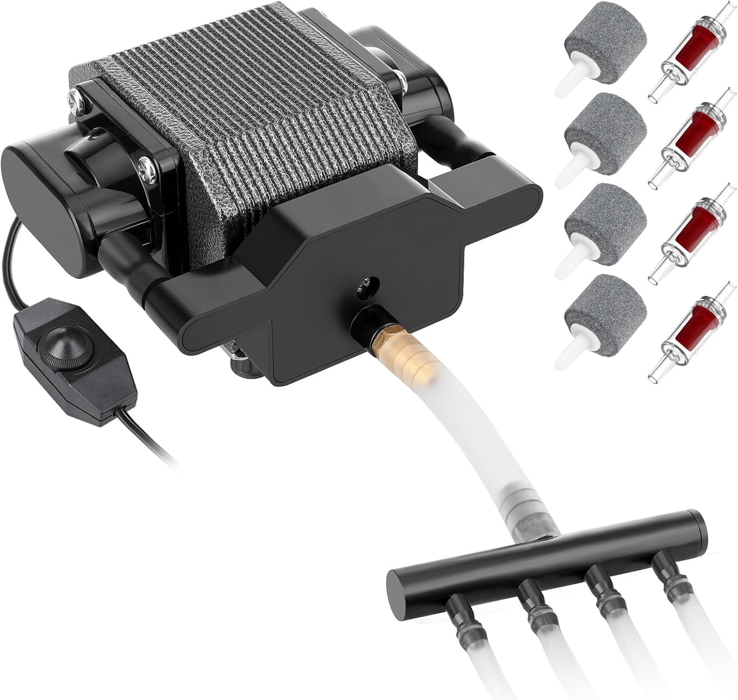 AquaMiracle Quiet Fish Tank Air Pump for High Pressure Aeration