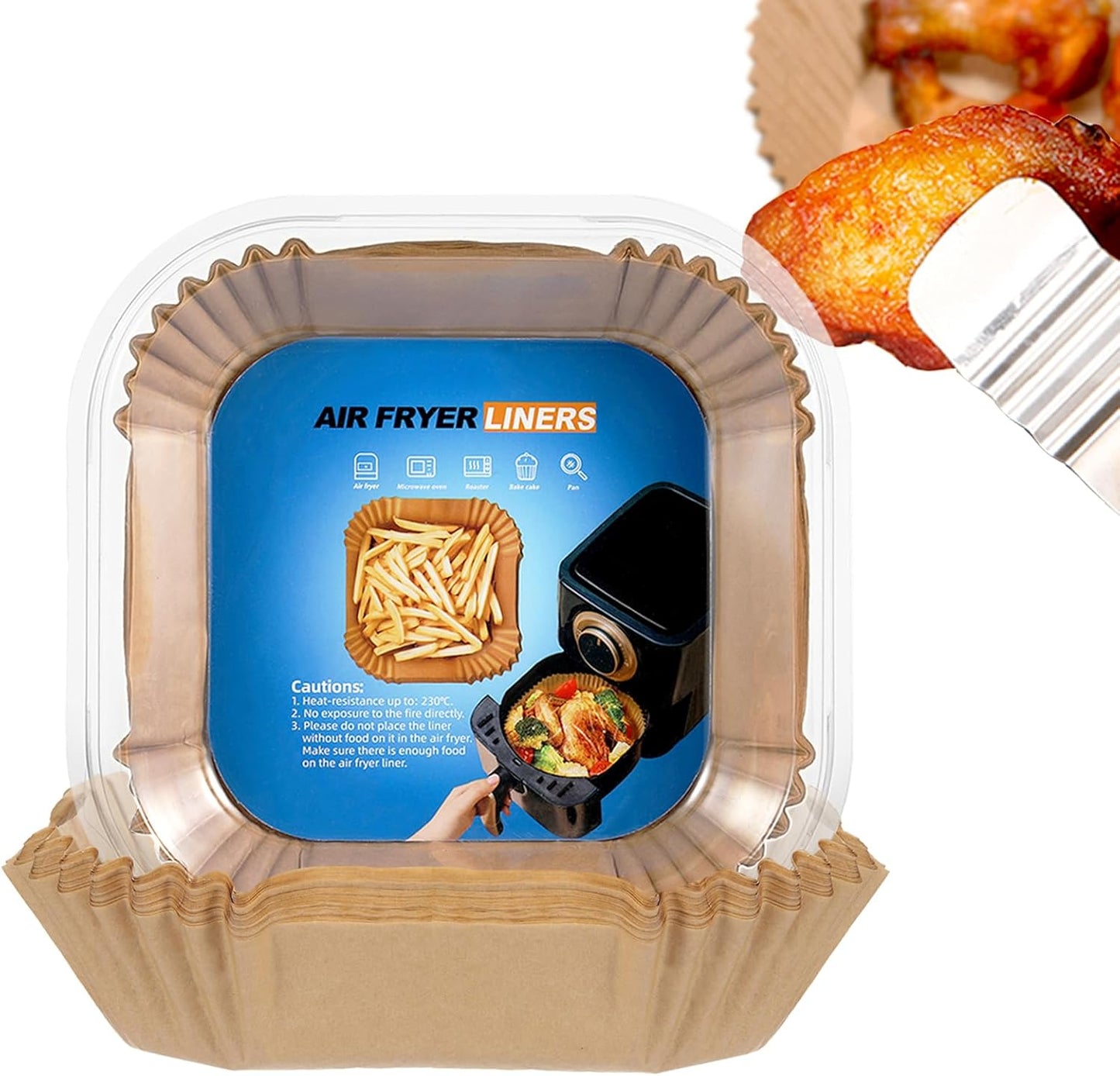 Non-Stick 8 Inch Air Fryer Liners - Oil Resistant & Waterproof