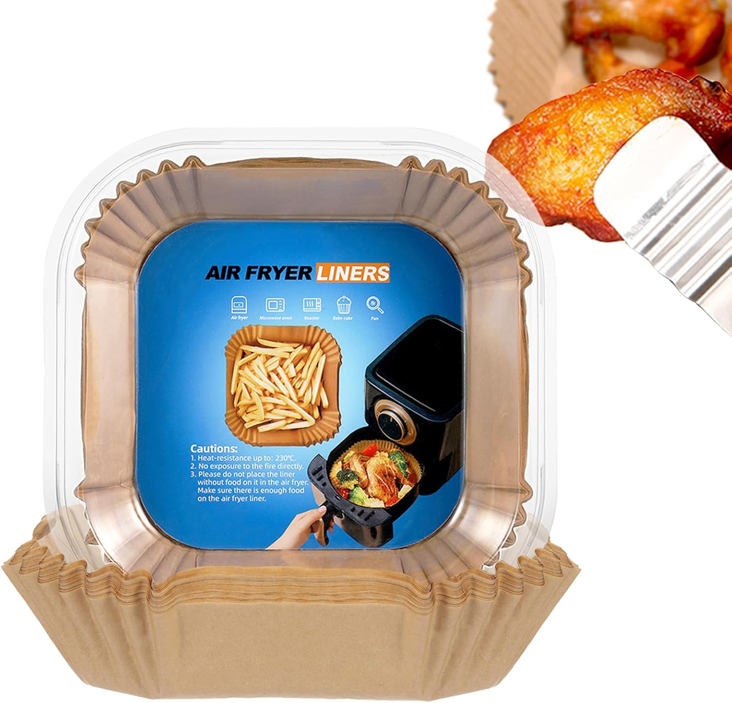 Non-Stick 8 Inch Air Fryer Liners - Oil Resistant & Waterproof