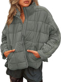 LEANI Women's Oversized Lightweight Puffer Jacket - Short Packable