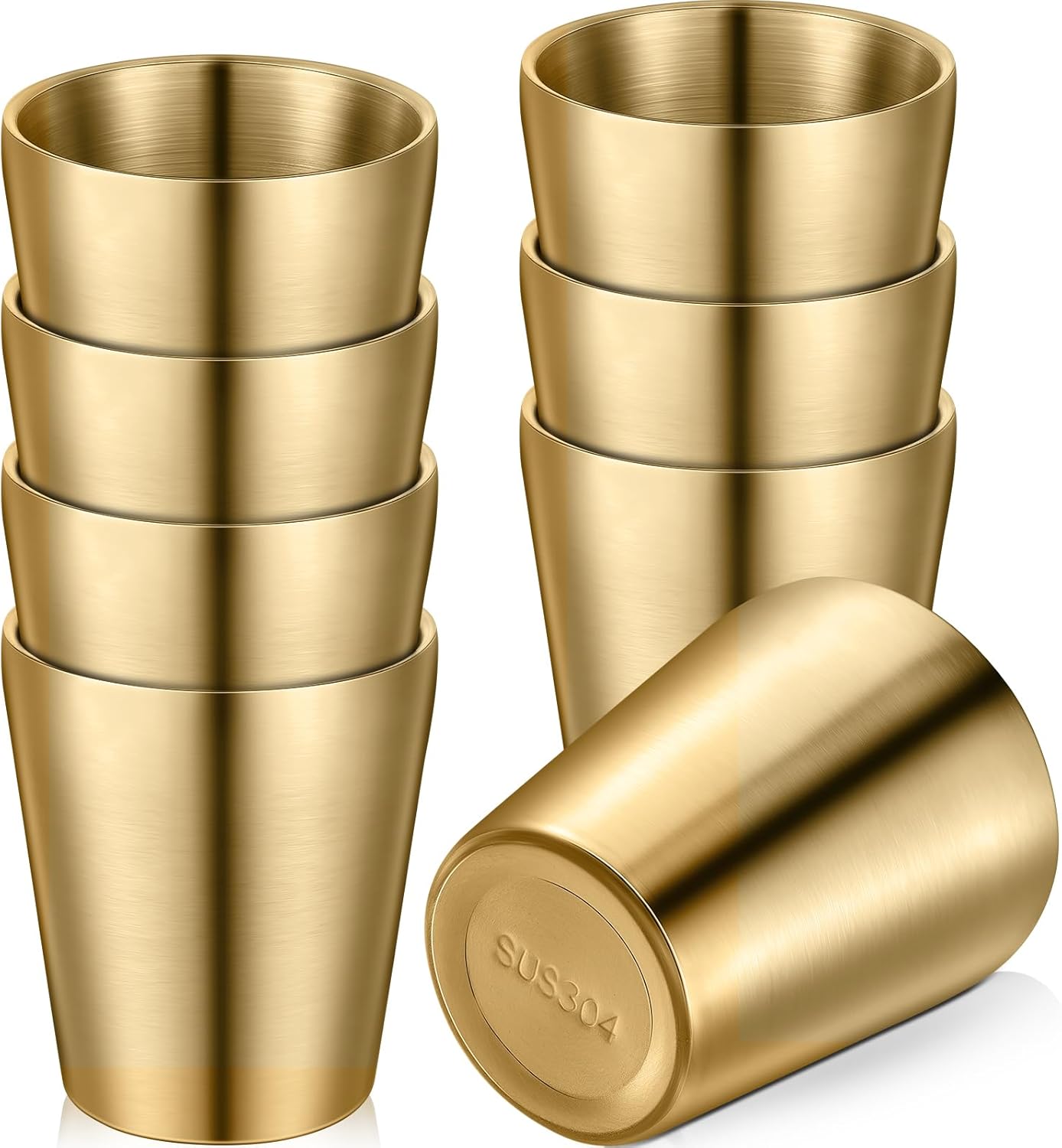 8 Pack Stainless Steel Insulated Cups for Home and Outdoor Use