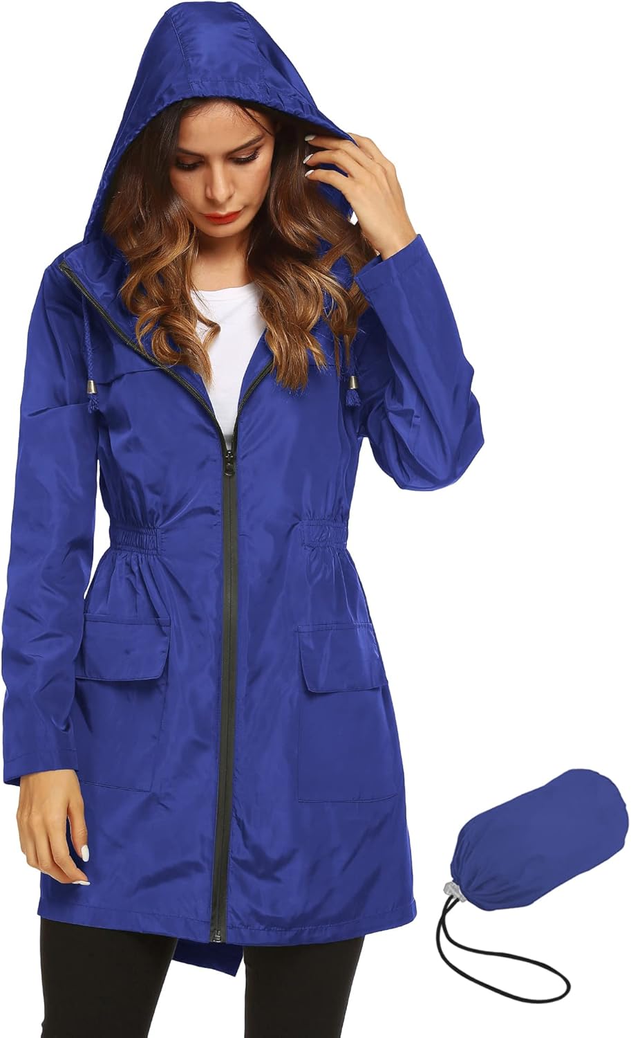 Lomon Women Waterproof Lightweight Rain Jacket for Outdoor Use