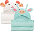 Hooded Bath Towels for Babies 50 x 32 in - Soft, Absorbent 2-Pack