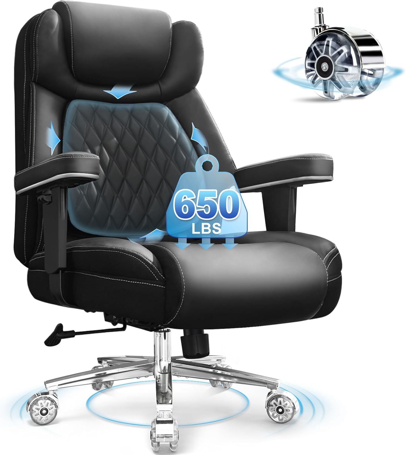 Estevo Extra Wide Office Chair - 650lbs Weight Capacity