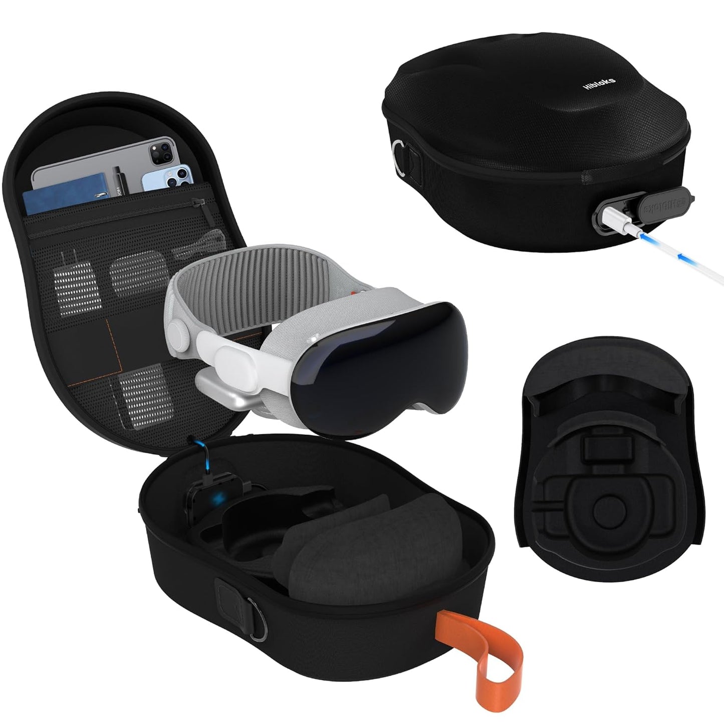 Hard Carrying Case for Apple Vision Pro with Magnetic Charging