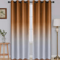 Ombre Room Darkening Curtains 52x84 in - Burnt Orange to Grey White