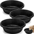 3 Pack Rubber Feed Pan 8 Quart Large Horse Feed Bucket - Heavy Duty