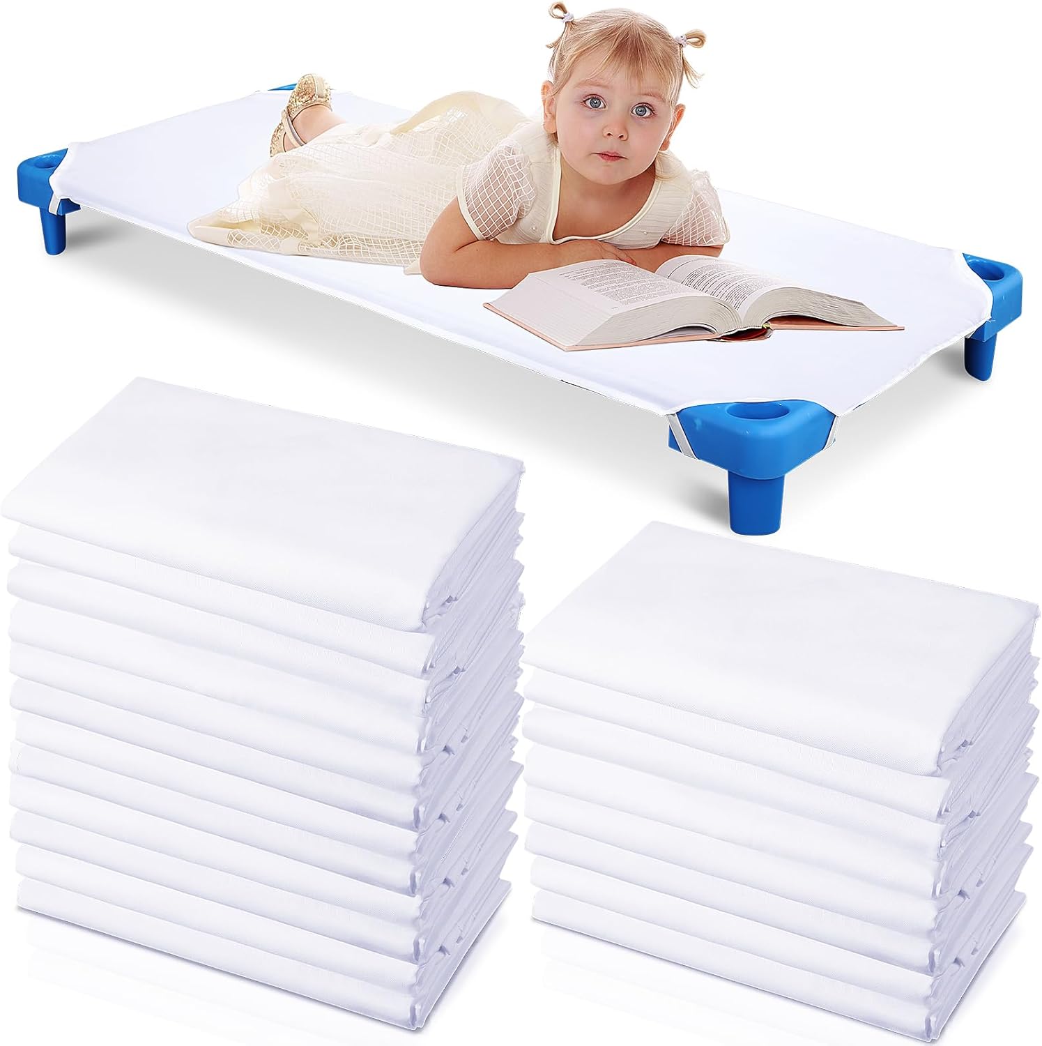 Macarrie 20 Pack Cot Sheets for Toddlers Naptime Comfort
