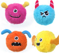 Squeaky Dog Toys 4 Pack - Tough & Fun for Small/Medium Dogs!