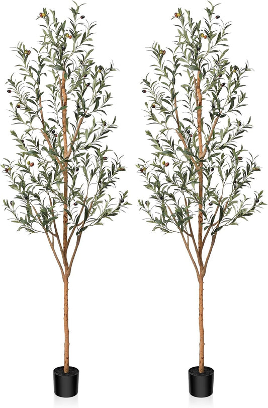 Artificial Olive Tree 7FT Tall Faux Silk Plant for Home Decor