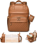 Leather Diaper Bag Backpack with Changing Station - Large Capacity