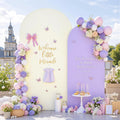 Cream Purple Arch Backdrop Cover Set of 2 - Stretchy Double-Sided Arch