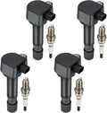 Ignition Coil Pack UF582 and Iridium Spark Plugs Set of 4 - Civic 1.8L