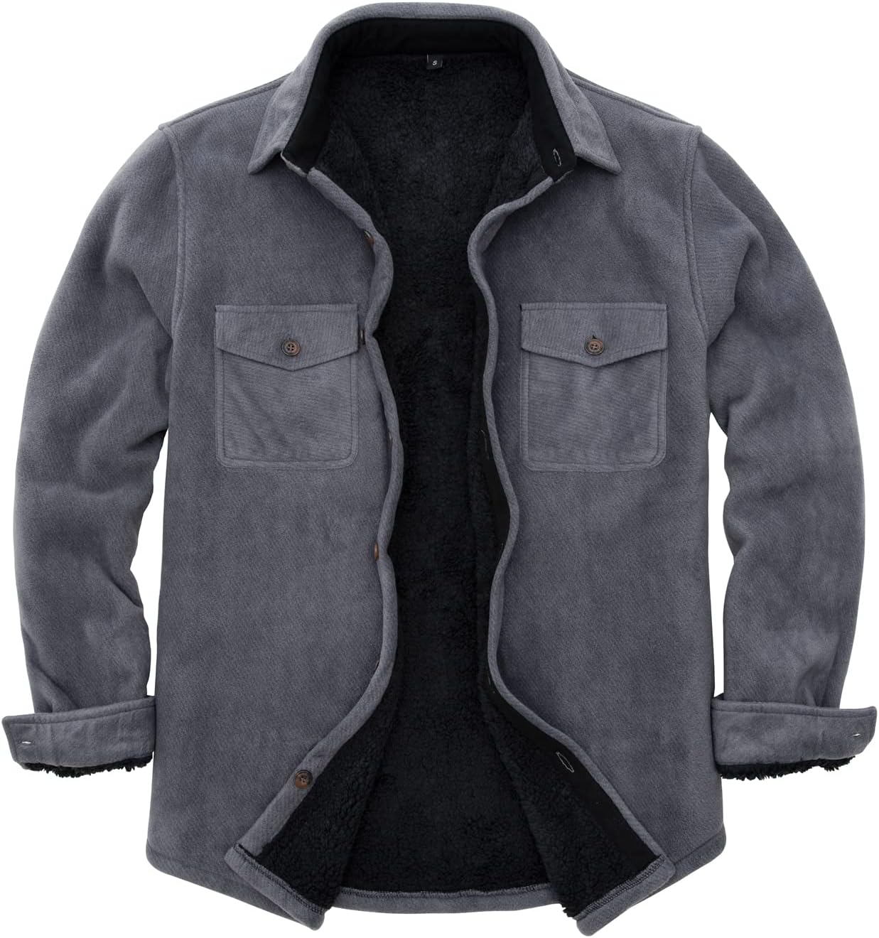 ZENTHACE Men's Warm Sherpa Lined Fleece Plaid Flannel Jacket