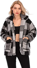Comeon Women's Fleece Faux Shearling Coat - Cozy Oversized Winter