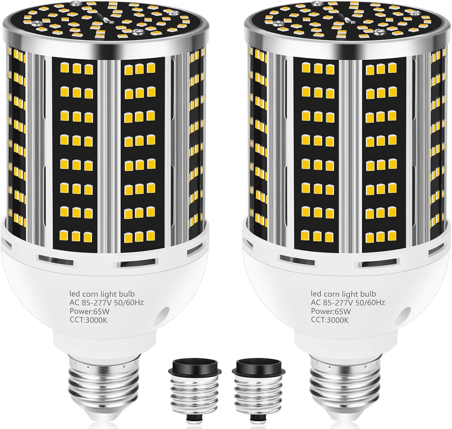 65W LED Corn Light Bulb 2 Pack for Bright Indoor Outdoor Use