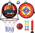 2 in 1 Basketball Hoop and Dart Board for Kids - Dual Play Set