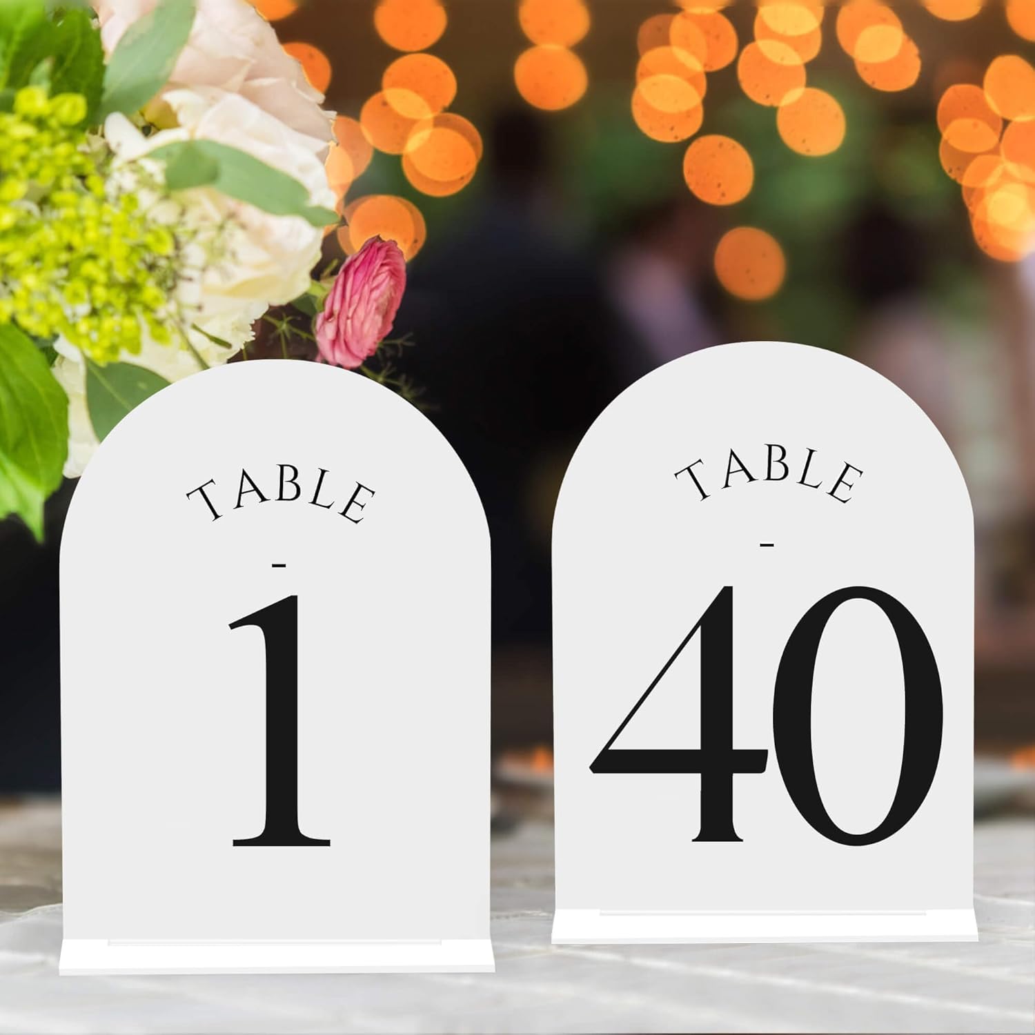 40 Pack Acrylic Table Numbers for Weddings and Events - 5x7 in