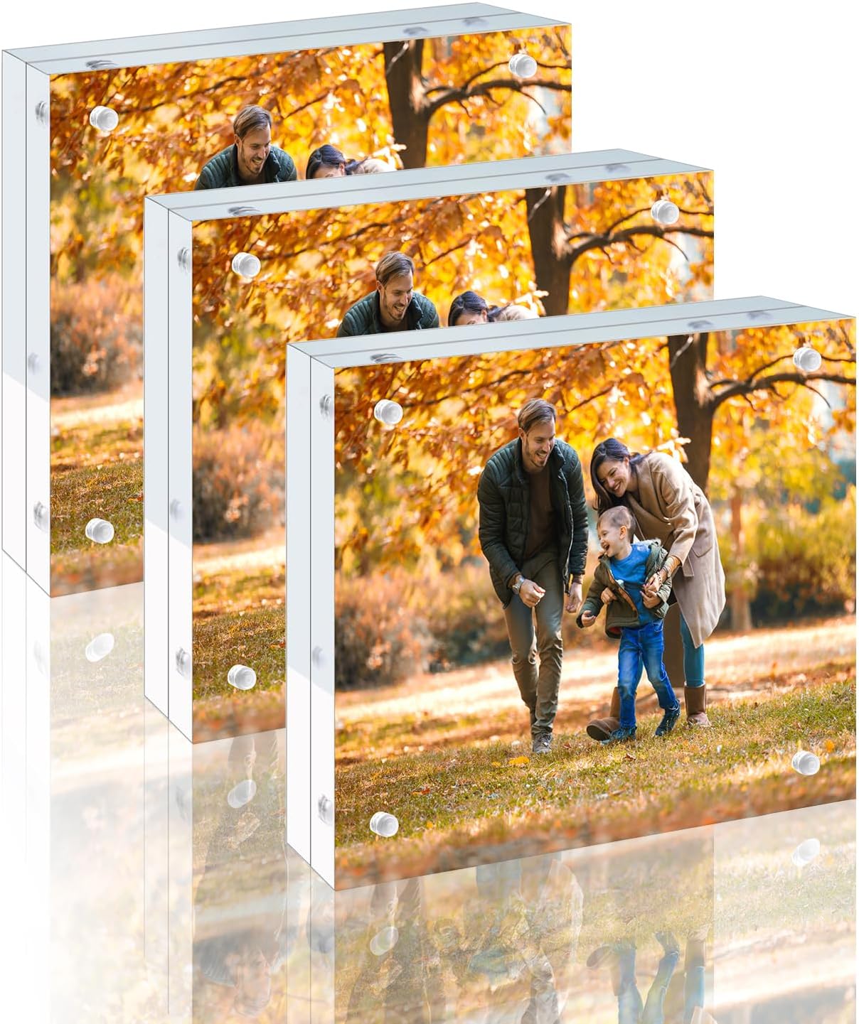 3 Pack 8x8 Acrylic Picture Frames for Modern Home Decor