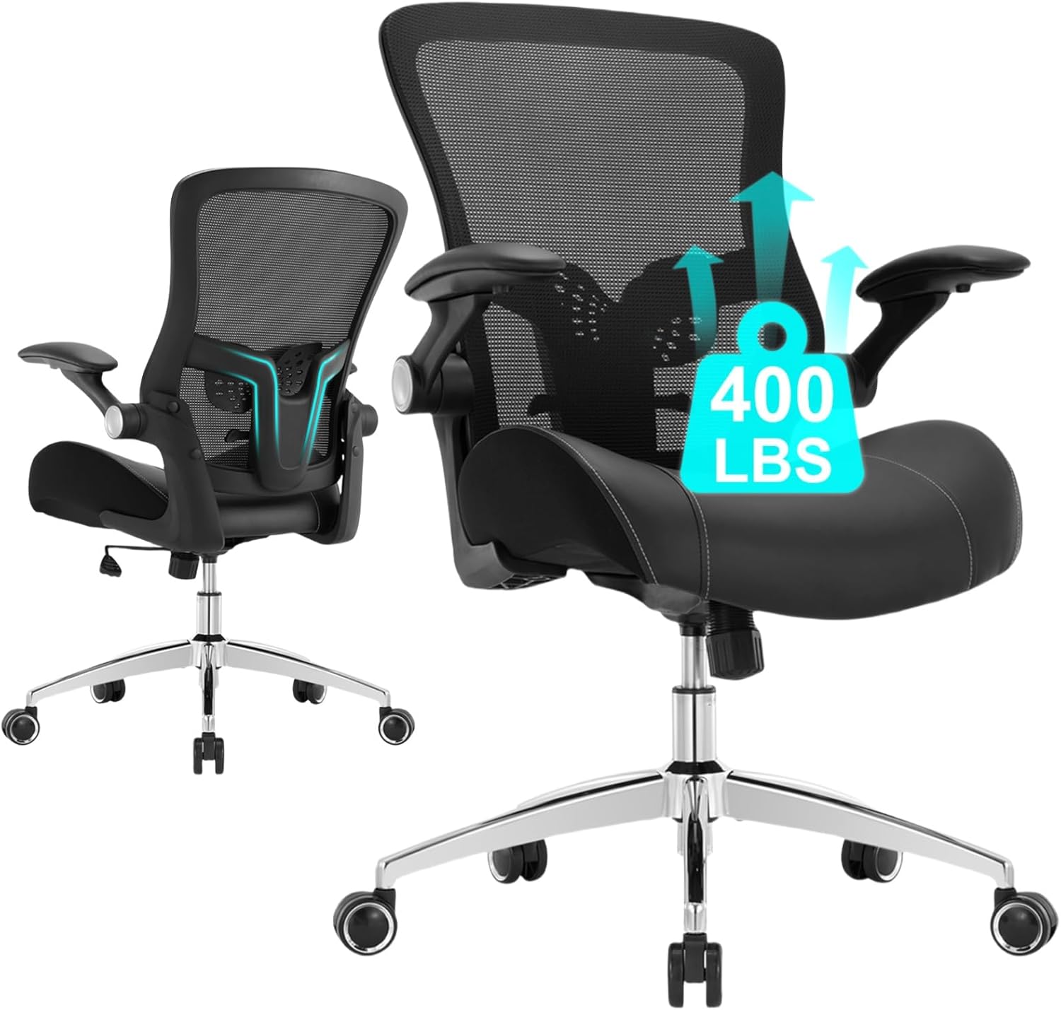 400lb Ergonomic Office Chair, Lumbar Support, HOMIFYCO