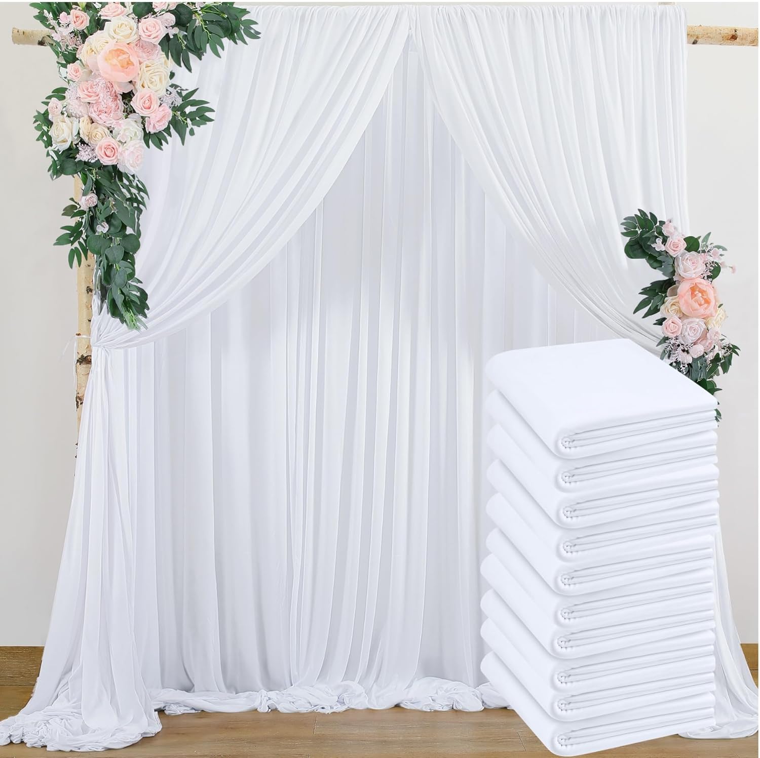 White Wrinkle-Free Backdrop Set for Perfect Party Pics